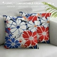 thumbnail image 3 of Nawypu  Red Blue White Flowers Pillow Covers 18x18 Summer Sunflower Daisy Decorative Throw Pillow Covers Floral  Square Pillow Case for Home Decor Outdoor Couch, 3 of 5