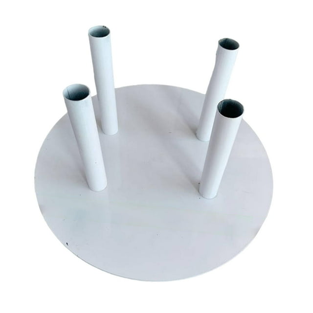 Guardoinrt Support d'Exposition en Forme de Fleur Base pour Réception Étagère Support Fleur Fête Rond en Fer Quatre Trous Diamètre 30 cm