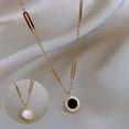 thumbnail image 3 of Women's New Light Luxury Unique Design Reversible Titanium Steel Necklace, 3 of 6