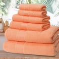 thumbnail image 6 of MALLONI HOME Ultra Soft 6 Pack Cotton Towel Set, Contains 2 Bath Towels 28x55 inch, 2 Hand Towels 16x24 inch & 2 Wash Coths 12x12 inch, Ideal for Everyday use, Compact & Lightweight - Peach, 6 of 8