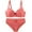 Red, variant on Bra and Panty Sets for Women Seamless Bralettes and Mid Waisted Thong Sets Comfortable Solid Sports V Neck Bras and Panty Thongs Sets