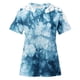 thumbnail image 5 of Mujeres Causal Mangas Cortas Cómodo Encaje Cuello Redondo Estampado Blusa Pullover Tops Camisa OAVQHLG3B Store lin121212, 5 of 5