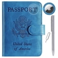 thumbnail image 1 of Funda de piel con cierre de pasaporte y bloqueo RFID, 1 of 9