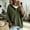 Army Green, variant on Women's Casual Knit Poncho Hoodie, Solid Loose 3/4 Sleeve Pullover Sweater, Lightweight Lace-up V-Neck Sweatshirt, Dark Gray XXL