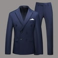thumbnail image 7 of Xuniizn Double Breasted Suit Men, Solid Color Plus Size Business Formal Suits with Pockets, Elegant Delicate Wedding Tuxedo Suits, 7 of 7