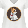 thumbnail image 4 of Inktastic Jack Russell Terrier Dog Art Women's Plus Size V-Neck T-Shirt, 4 of 5