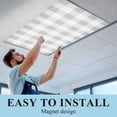 thumbnail image 6 of Grey Plaid Fluorescent Light Covers, Spring Summer Farmhouse Buffalo Checkered Magnetic Light Covers for Ceiling Lights, Fluorescent Ceiling Shade Filters for Classroom Bedroom Office 4x2Ft x 3PCS, 6 of 8