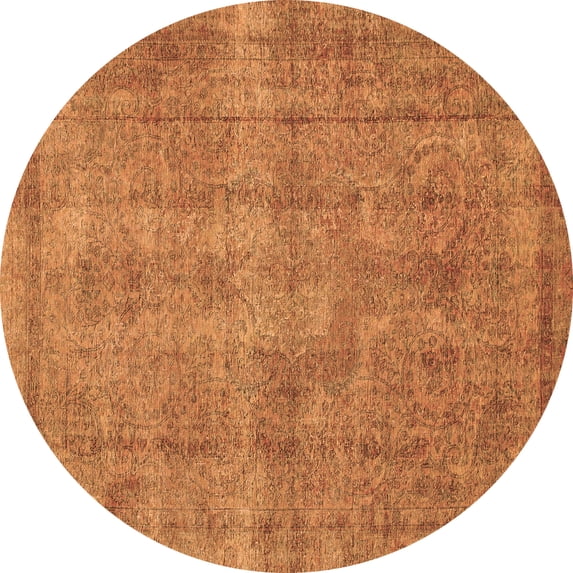 Ahgly Company Indoor Round Abstract Brown Modern Area Rugs, 5' Round