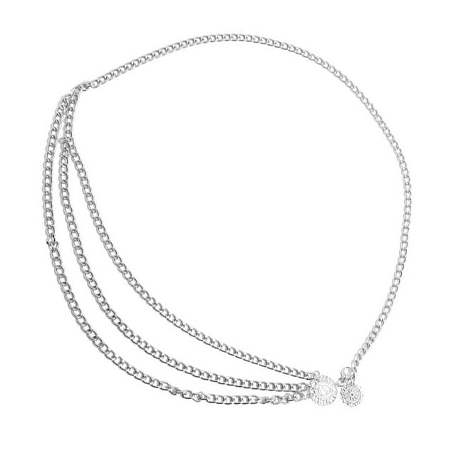 Qarigey Cinturón de mujer, adorno de cintura en capas, accesorio de ropa elegante, decoración de ropa, cinturones para niñas, adorno corporal para Ropa, zapatos y accesorios Miscelánea plata Qarigey AP009787-02