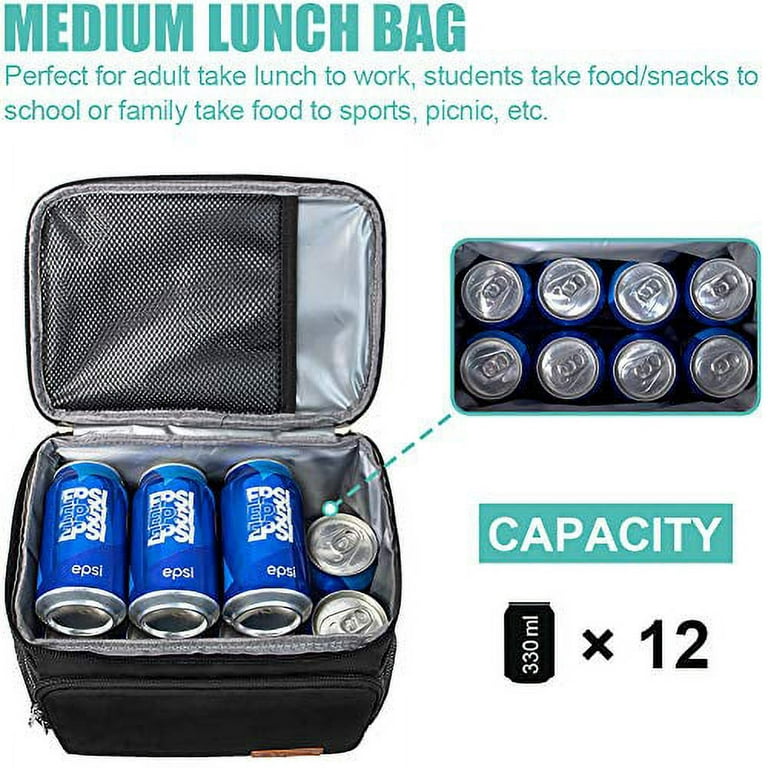 Lunch Box For Men Women With Adjustable Shoulder Strap, Insulated Lunch Bag  For Office School Picnic, Reusable Lunch Tote Bags For Office Work, Cooler  Bag For Women Men - Temu