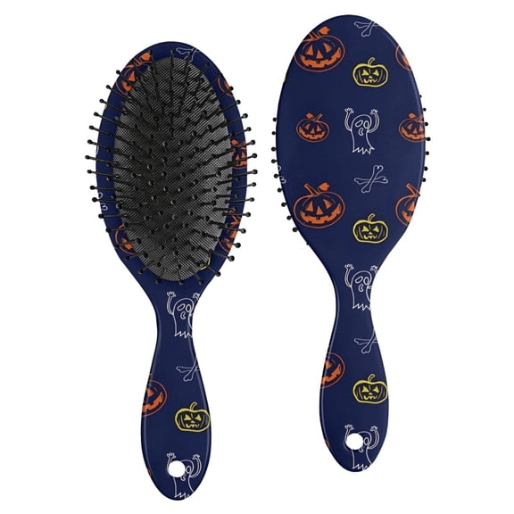 Halloween Doodle Icons Pattern Hair Brush,Girls Detangling Hair Brush,Glide Through Tangles with Ease for Wet & Dry Hair,8.8"X2.8"
