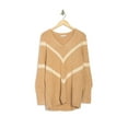thumbnail image 3 of Lush Chevron Print Tan Knit Sweater Size Small, 3 of 3