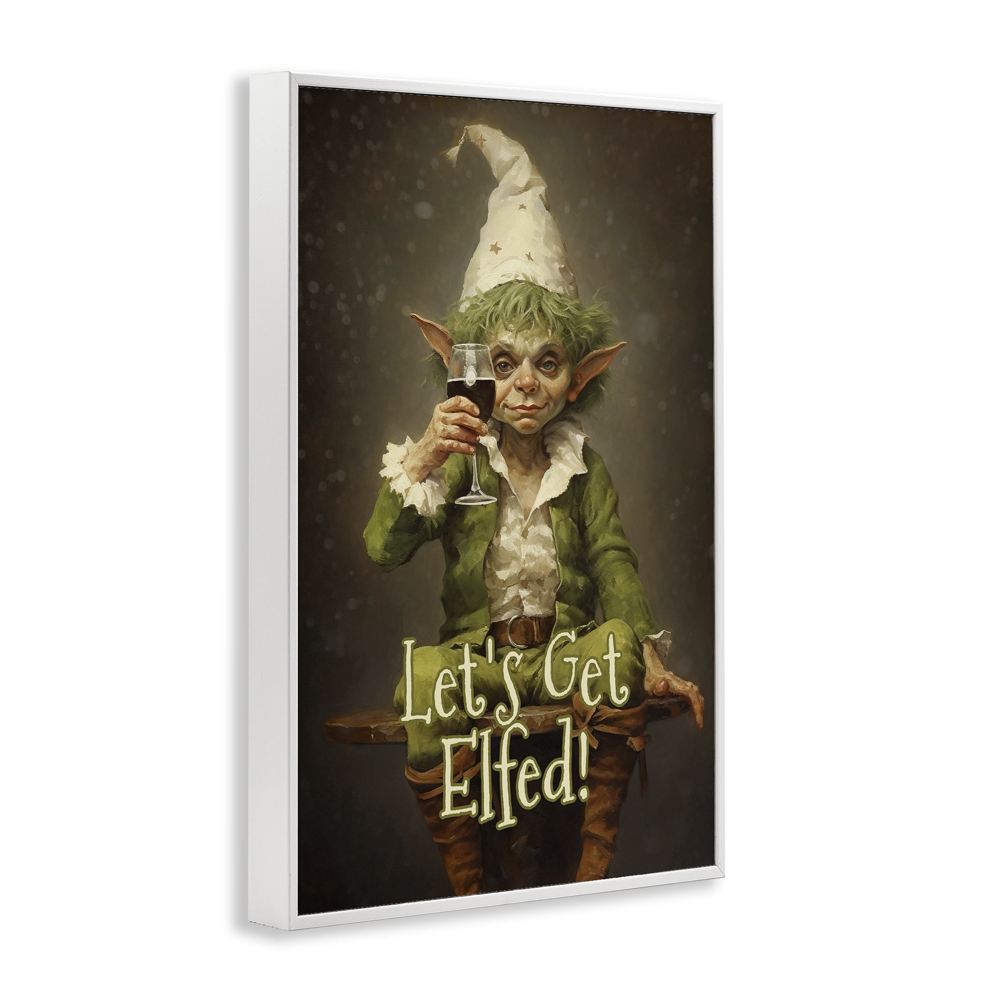 Stupell Industries Let's Get Elfed White Framed Giclee Art, design by Tina LeCour