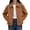 Coffee, variant on cocolona Fall Jackets for Women Casual Long Sleeve Zipper Outerwear Zipper Solid Color Loose Tops