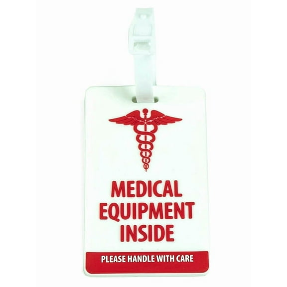 Shacke Medical Equipment Luggage Tag for Respiratory Devices (White / Vertical)