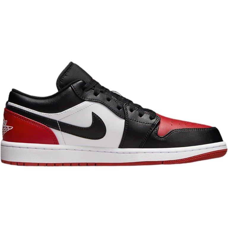 Nike Men's Air Jordan 1 Low in White/Black-Varsity Red, Size 8.5