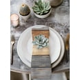 thumbnail image 2 of Farmhouse Haze Blue Brown Cloth Napkins Set of 4 Reusable Dinner Napkins, Vintage Wooden Striped Cocktail Napkin Washable Table Napkins for Wedding/Holiday Party/Baby Shower 20"x20", 2 of 7