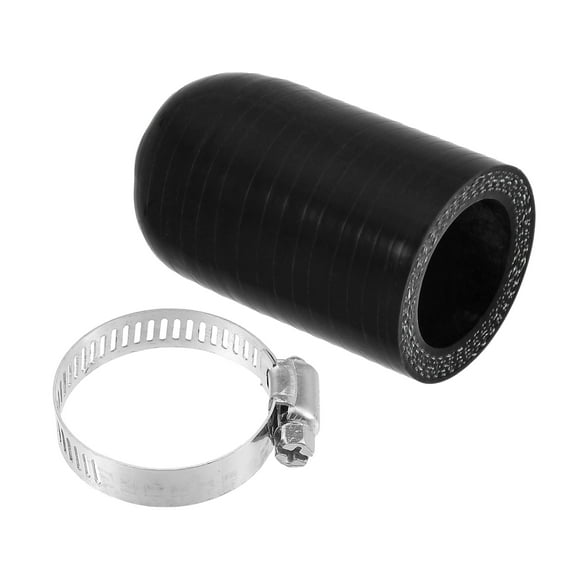 Unique Bargains 1 Set 28mm ID Silicone Coolant Cap with Clamp for Coolant Heater Bypass Vacuum Water Port Black