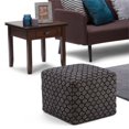 thumbnail image 2 of Simpli Home Pouf Carré à Motifs Simpson en Noir et Naturel, 2 of 6