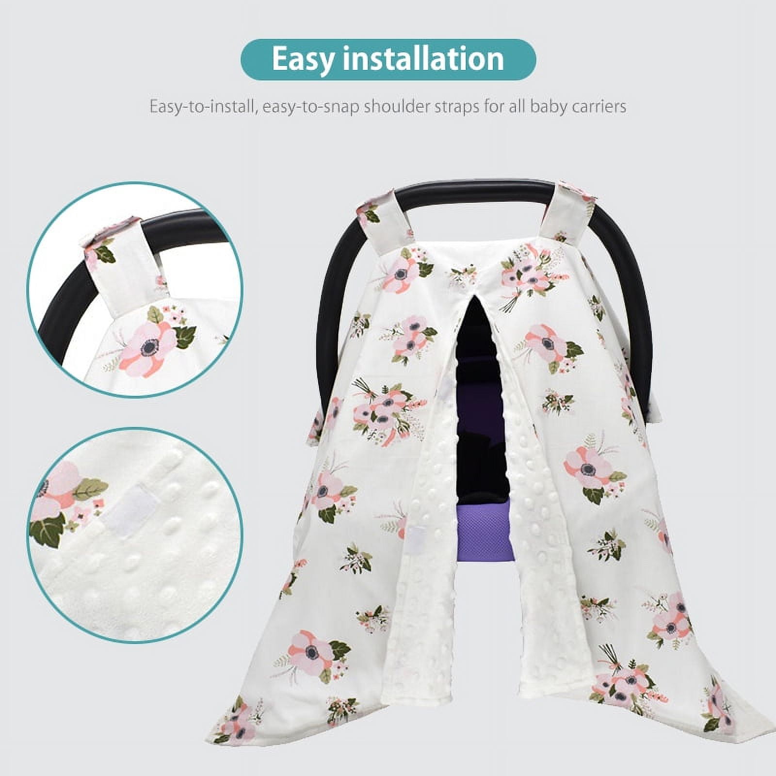 LNKOO Premium Carseat Canopy Cover with Peekaboo Opening, Nursing Cover Baby Car Cotton Canopy | Infant Car Seat Canopy Nursing Carseat Cover for Boy Girl Baby Shower Gift for Breastfeeding