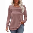 thumbnail image 1 of ZMFXJPE Chandail Tunique pour Femmes Blouses pour Femmes à Manches Longues Blouses à Manches Longues pour Dames Chandails Décontractés pour Femmes (Rose,G), 1 of 6