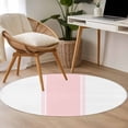 thumbnail image 5 of Pink Round Living Room Rugs 3.3 ft, Stripe Washable Area Rug with Non-Slip Sturdy Edge Binding Round Front Door Mat Floor Carpet for Entryway, 5 of 9