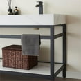 thumbnail image 4 of Funes 60" Double Sink Bathroom Vanity in Matte Black Frame White Top No Mirror, 4 of 8