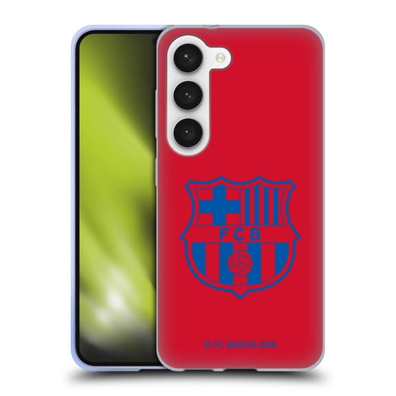 Head Case Designs Officially Licensed FC Barcelona Crest Patterns Red Soft Gel Case Compatible with Samsung Galaxy S23 5G
