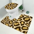 thumbnail image 2 of Gold and Brown Of Leopard Print Bathroom Rugs Sets 3 Piece,Toilet Cover Set,Absorbent Non Slip Bathroom Mats Sets with U-Shaped Contour Rug Toilet Rug Set, 2 of 5