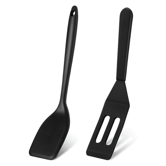 BPPEG 2Pcs/4Pcs Mini Silicone Spatula Serving Spatula Flexible Nonstick Serve Turner Heat Resistant Cookie Slotted Spatula for Eggs in Small Frying Pan Cookie Batter Lemon Baked