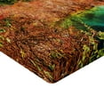 thumbnail image 2 of Ambesonne Nature Fitted Sheet, Idyllic Autumn Season, Full Size, Green Amber, 2 of 3