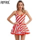 thumbnail image 2 of Mujer bastón de caramelo Santa Claus Navidad Cosplay traje cuello en V tul enagua rayas Año nuevo Ballet Tutu vestido de leotardo, 2 of 5