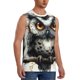 thumbnail image 2 of Fotbe Whimsical Owl On Branch Men's Camiseta sin Mangas Estampada para Hombres, Playera Casual para Gimnasio, Entrenamiento, Playa-X-Large, 2 of 7
