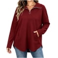 thumbnail image 2 of AloohaidyvioNo Boundaries Womens Half Zip Fleece Sweatshirts Fall Oversized Trendy Long Sleeve Casual Pullover Tops, 2 of 8