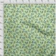 thumbnail image 3 of oneOone Cotton Poplin Twill Lime Green Fabric Leaves & Flower Floral Craft Projects Decor Fabric Printed By The Yard 56 Inch Wide, 3 of 4
