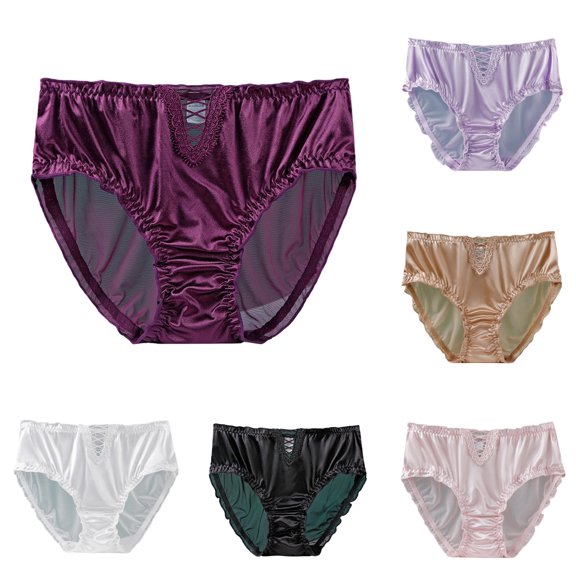 Hauaitttt Lace High Waist Seamless Panties Breathable Comfort Plus Size Underwear Mesh Thong Panties