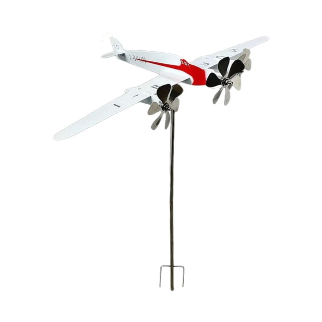 Aerogenerador de Avión para Uso Exterior, Poste de Jardín con Aerogenerador, Aerogenerador de Avión Moderno para El Patio, área Al Aire Libre, Patio T