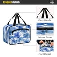thumbnail image 4 of Travel Hanging Toiletry Bag with 4 Zipped Compartments Waterproof Makeup Accessories Spacious Cosmetic Bag Watercolor Blue Flowers Large, 4 of 9