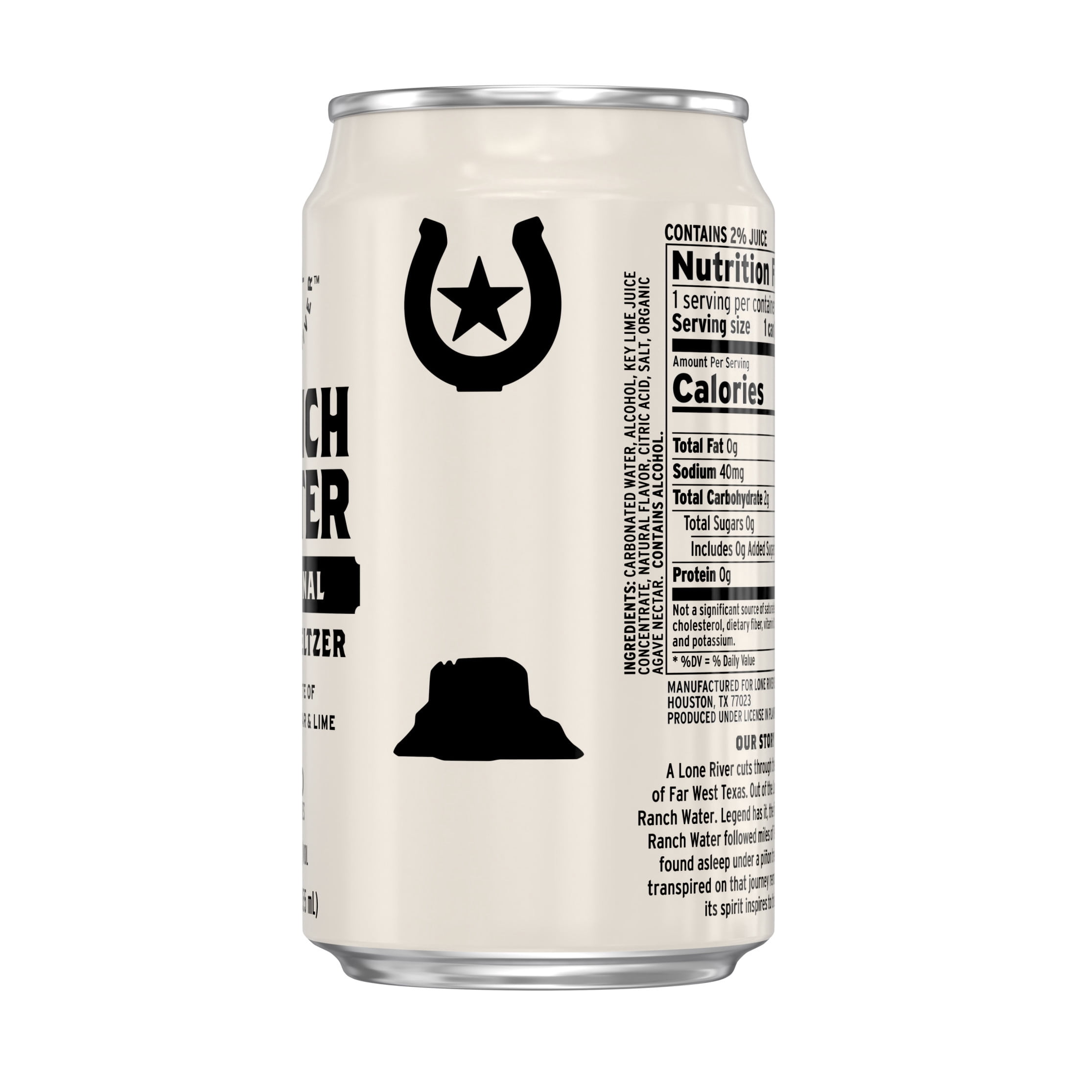 Lone River Ranch Water Original Hard Seltzer, 6 pack cans, 12 fl oz, 4% ABV