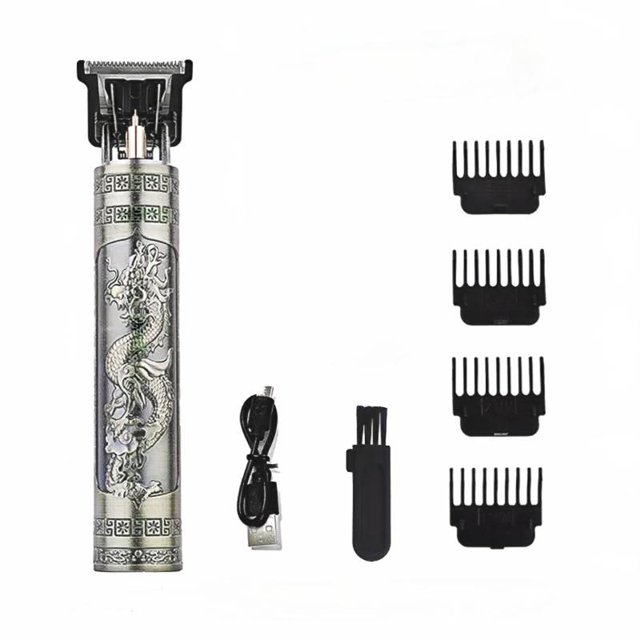 Cortapelos eléctricos de alta potencia diseñados para barberías, ideales para afeitar y recortar con carga USB.