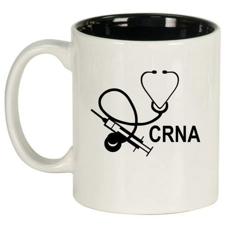 

CRNA Nurse Anesthetist Anesthesiology Ceramic Coffee Mug Tea Cup Gift for Her Him Women Men Wife Husband Friend Coworker Birthday Graduation Cute Nursing (11oz White)