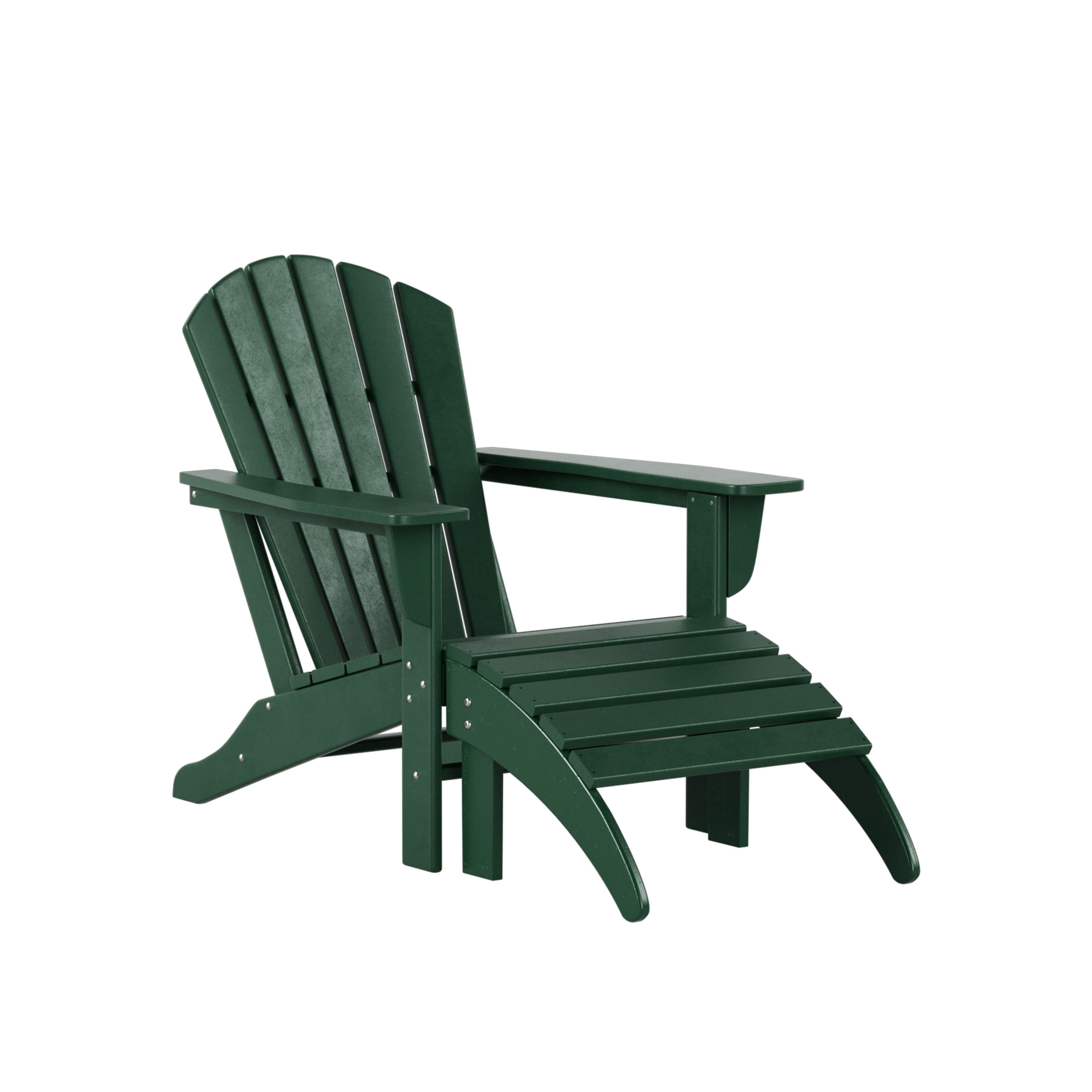 Westin Outdoor with Ottoman HDPE Plastic Adirondack Chair - Dark Green (Set of 5)
