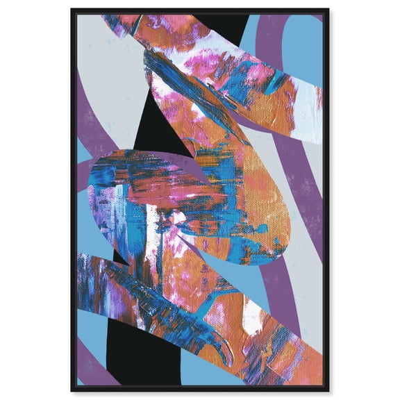 Retro Glitch Retro Modern Abstract Canvas Wall Art by Art Remedy, Black Floater Frame, 10"x15"
