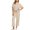 🔥 Beige, variant on Dianli Women's Solid Color Crew Neck Short Sleeve Top and Wide-Leg Pants Two-Piece Set, Fashion Sporty Casual Outfit, Relaxed Fit with Pockets, Lightweight Breathable Material Pink M