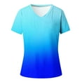 thumbnail image 4 of Brilliant Women Tops Women's Printing Casual V-Neck Short Sleeve Loose T-Shirt Tops clearance clothes under $10.00, 4 of 4