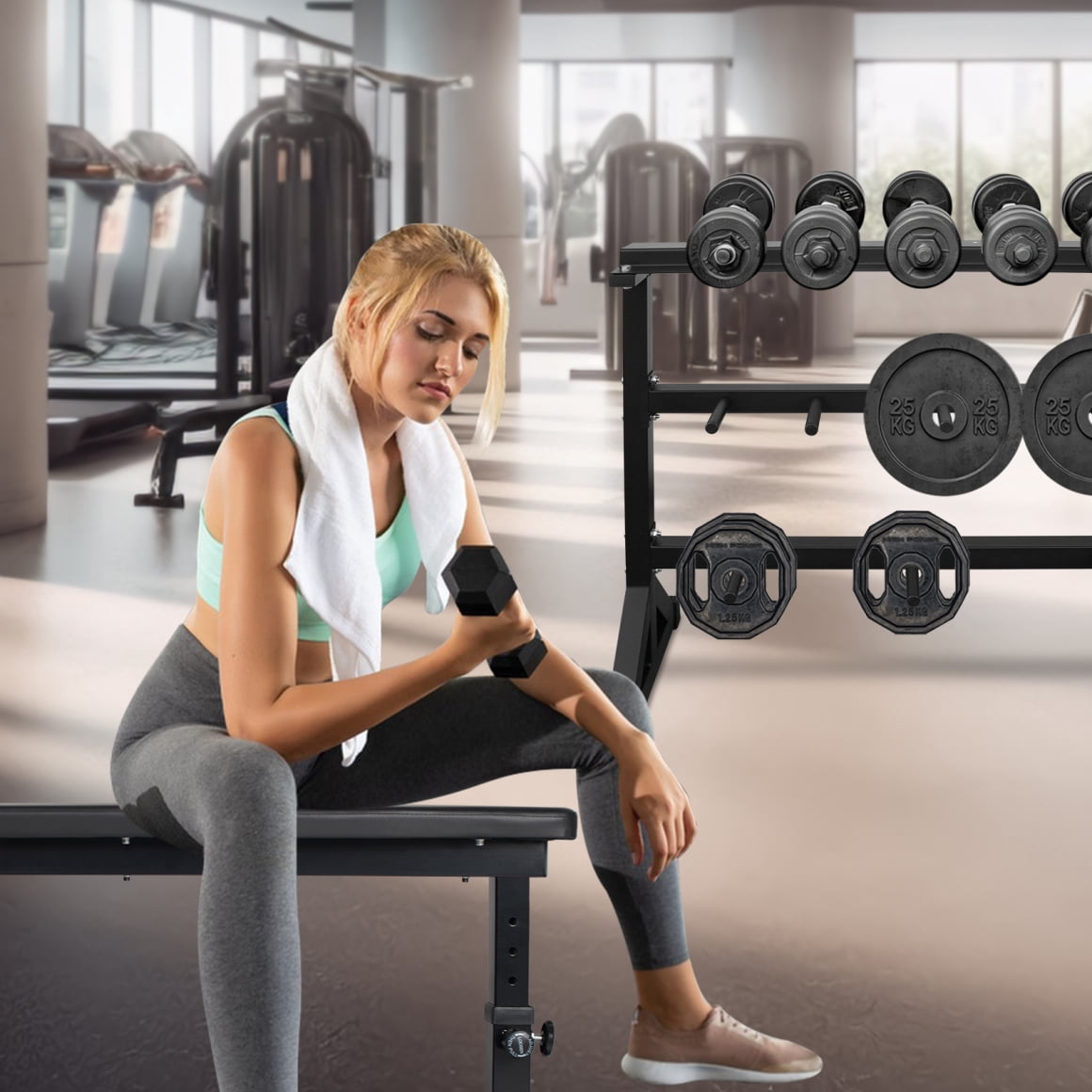 Dumbbell Rack Stand Adjustable 3-Tier Weight Rack  , Multifunctional Barbell Rack Weight Rack, Heavy Duty Weight Storage Organizer Dumbbell Storage Stand Holder