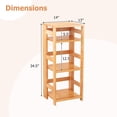thumbnail image 3 of Gymax 2PCS 4-Tier Bookshelf Floor Storage Shelf w/ Rubber Wood Frame Anti-Toppling Kits, 3 of 9