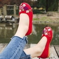thumbnail image 5 of huanledash Vintage Embroidered Women Flats Flower Slip On Round Toe Shoes Loafers Ballerina, 5 of 8