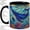 Black, variant on Underwater Blue Whale Accent Mug, 11oz Ceramic Coffee Cup for Ocean Lovers
