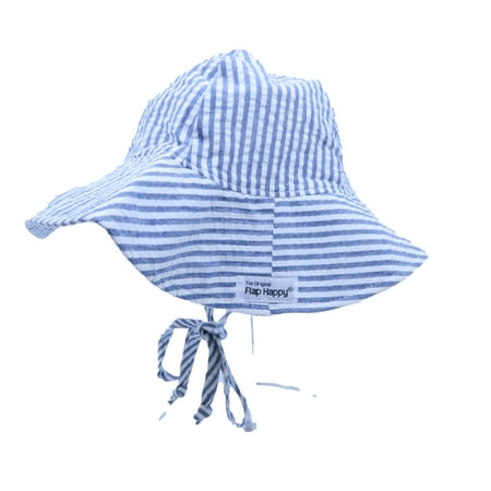 

Pre-owned Flap Happy Unisex Blue | White Sun Hat size: 3-6 Months